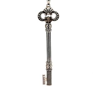 Preowned RARE Lagos Caviar Sterling Silver Skeleton Key Pendant